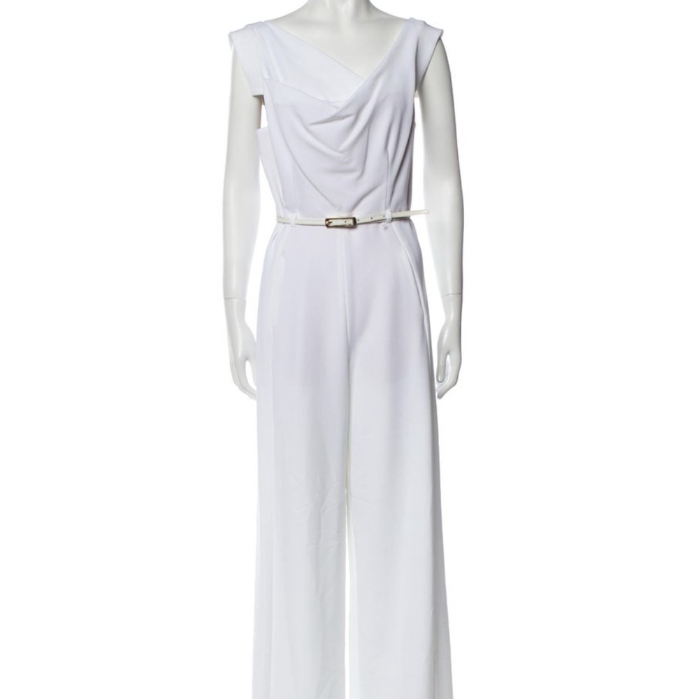 Stylish Black Halo White Jumpsuit - US 6